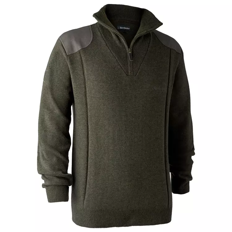 Deerhunter Sheffield Strickpullover Mit Kurzer Reissverschluss, Cypress, Herren 2 Deerhunter Sheffield Strickpullover Mit Kurzer Reissverschluss, Cypress, Herren – Bild 2
