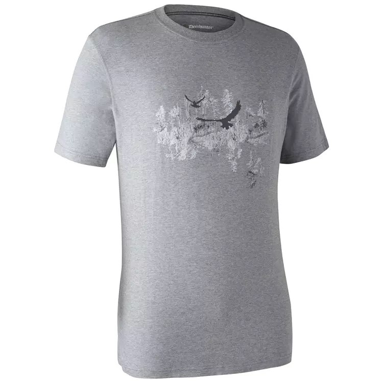 Deerhunter Ceder T-Shirt, Grey Melange, Herren 2 Deerhunter Ceder T-Shirt, Grey Melange, Herren – Bild 2
