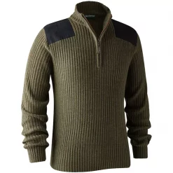 Deerhunter Rogaland Strickpullover Half-zip, Brown Leaf Melange, Herren