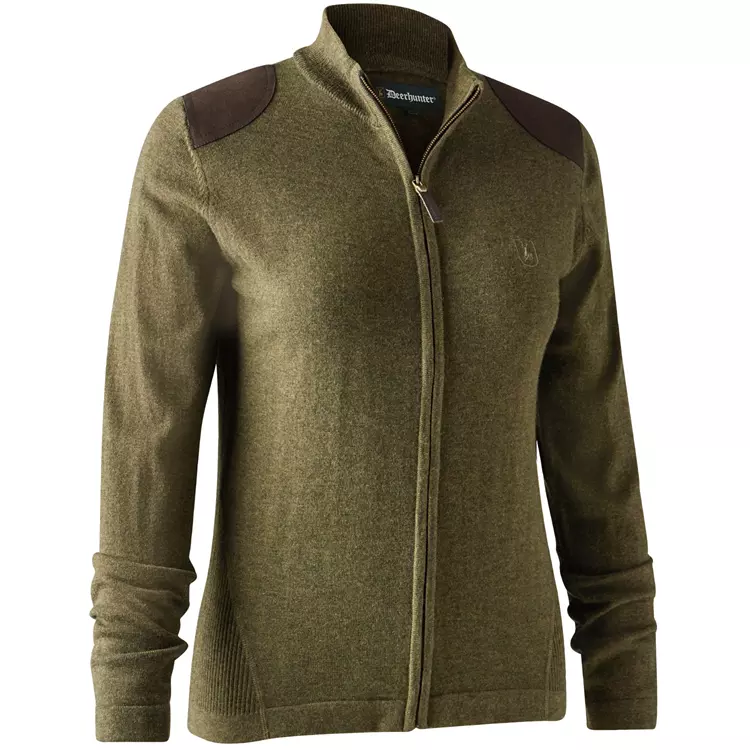 Deerhunter Lady Darlington Strick Cardigan Mit Merinowolle, Dark Elm, Damen 1 Deerhunter Lady Darlington Strick Cardigan Mit Merinowolle, Dark Elm, Damen